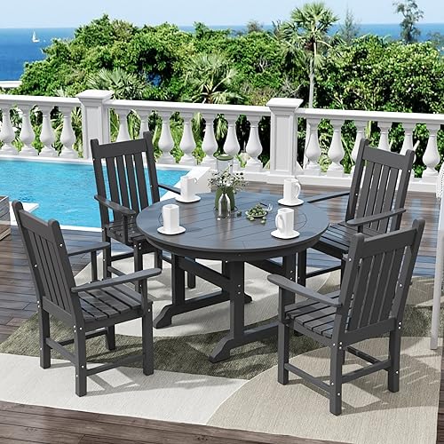 Miniatura 3 de WestinTrends Malibu - Sillas clásicas de comedor para exteriores con brazos, sillas de patio Adirondack para todo tipo de clima, sillas de