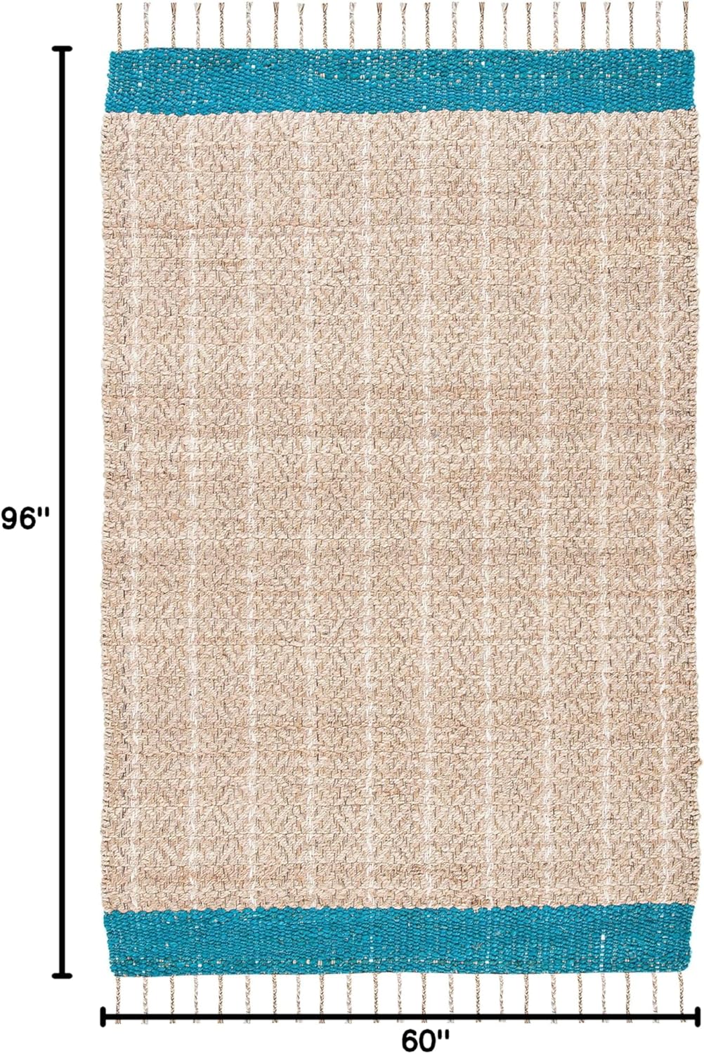 Ivory Cotton Flatweave Handmade Reversible Rug 5' x 8'