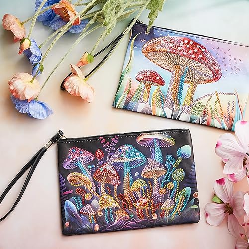 Vista 46 de Geyoga 2 piezas de monederos de pintura de diamantes 5D DIY pintura de diamante bolso de mano arte muñeca bolsa de mano para mujeres niñas arte arte