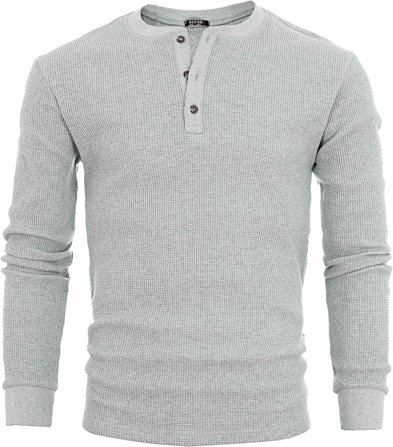 GIVON Men’s Henley T-Shirt – Lightweight Waffle Knit Tee with Button Neckline, Textured Cotton Pullover - Image 2