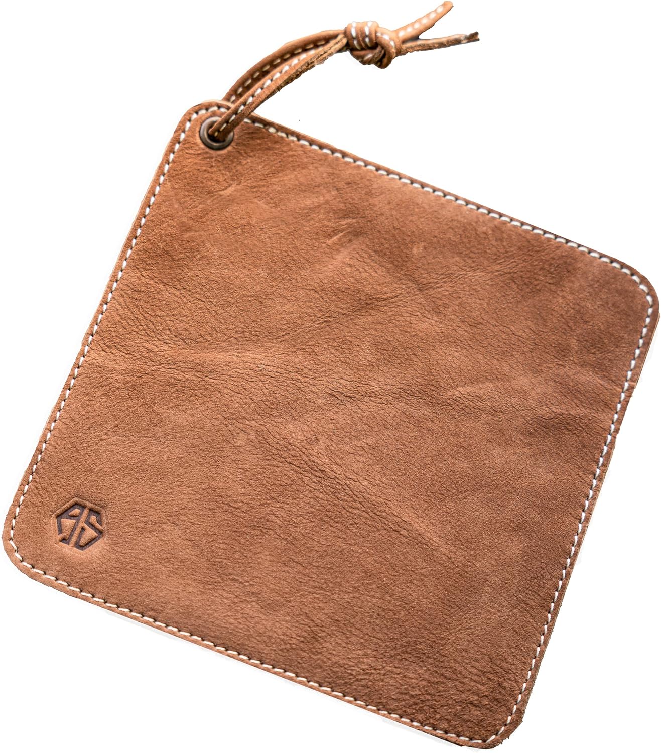 Angus Stoke Potholders Made of Buffalo Leather | Handmade, Heat Resistant and Double Layered | hot Pads Holder Fran (Light Olive/Green, 2)