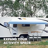 Vista 6 de Awnlux Toldo de vinilo duradero para caravana, camioneta, SUV, repuesto de toldo de patio (10, color negro desteñido)