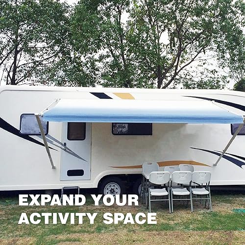 Miniatura 6 de Awnlux Toldo de vinilo duradero para caravana, camioneta, SUV, repuesto de toldo de patio (10, color negro desteñido)