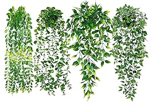 Artificial Hanging Plants for Reptile Enclosure - Lifelike Greenery for a Naturalistic Oasis