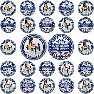 BHealthLife 24 Pcs Team Spirit Award Appreciation Coins Set - Teamwork Appreciation Coins for Employees - Team Appreciation Gifts Bulk Inspirational Teamwork Gifts for Coworkers Staffs Students