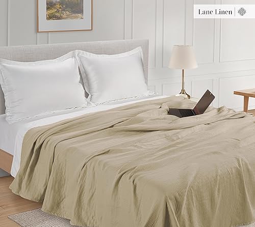 Miniatura 2 de LANE LINEN Manta 100% algodón tamaño individual, mantas de muselina de 4 capas para adultos, mantas y mantas ultra suaves, manta individual ligera y