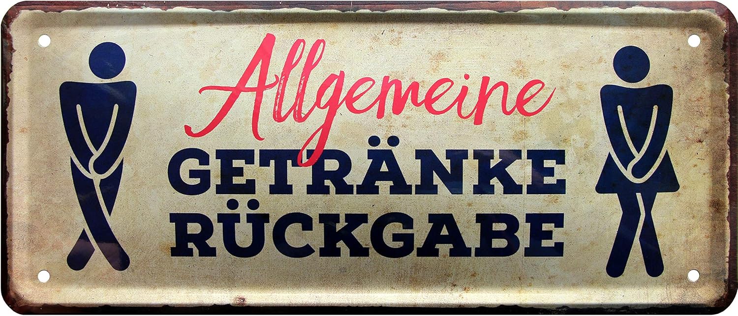 Schild Getränkerückgabe Klospruch