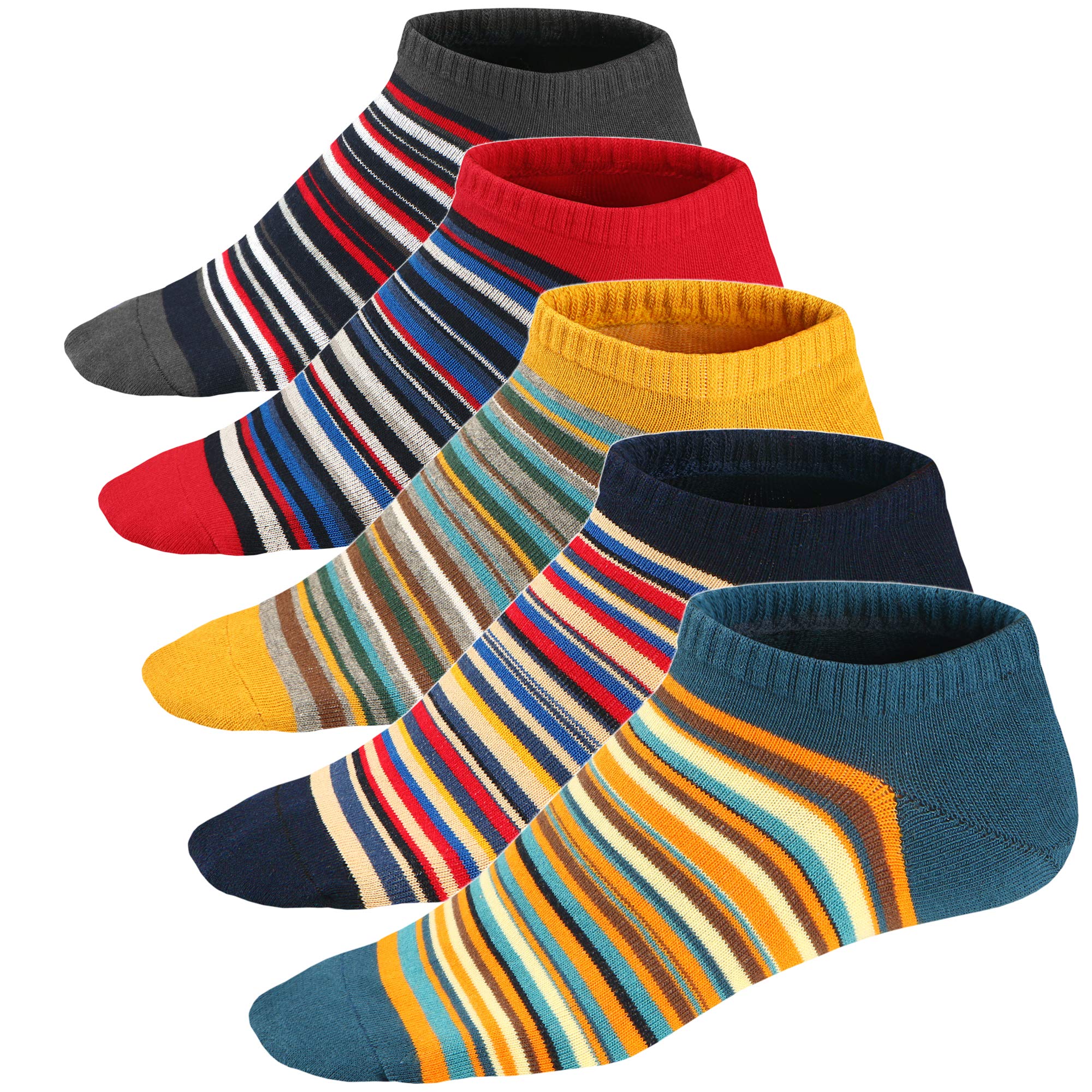 Ueither Mens Low Cut Colorful Dress Socks Funky Ankle Socks 6.5-11.5 (Color 6)