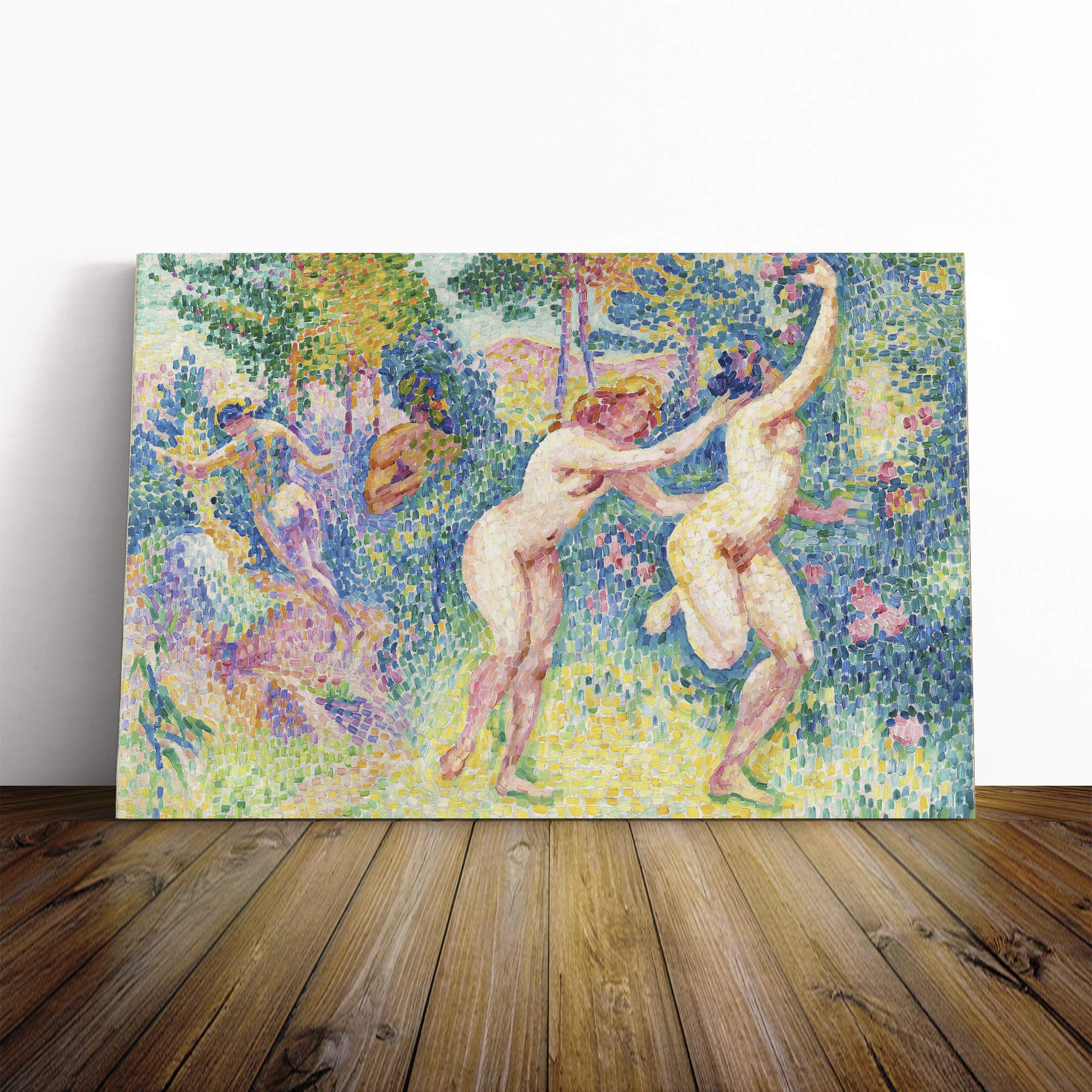 Henri-Edmond Cross The Nymphs Canvas Print | Gallery Wrapped 30mm Frame Wall Art | 30x20 inches | Ready to Hang | Modern Religious Picture | Living Room Bedroom Lounge Office