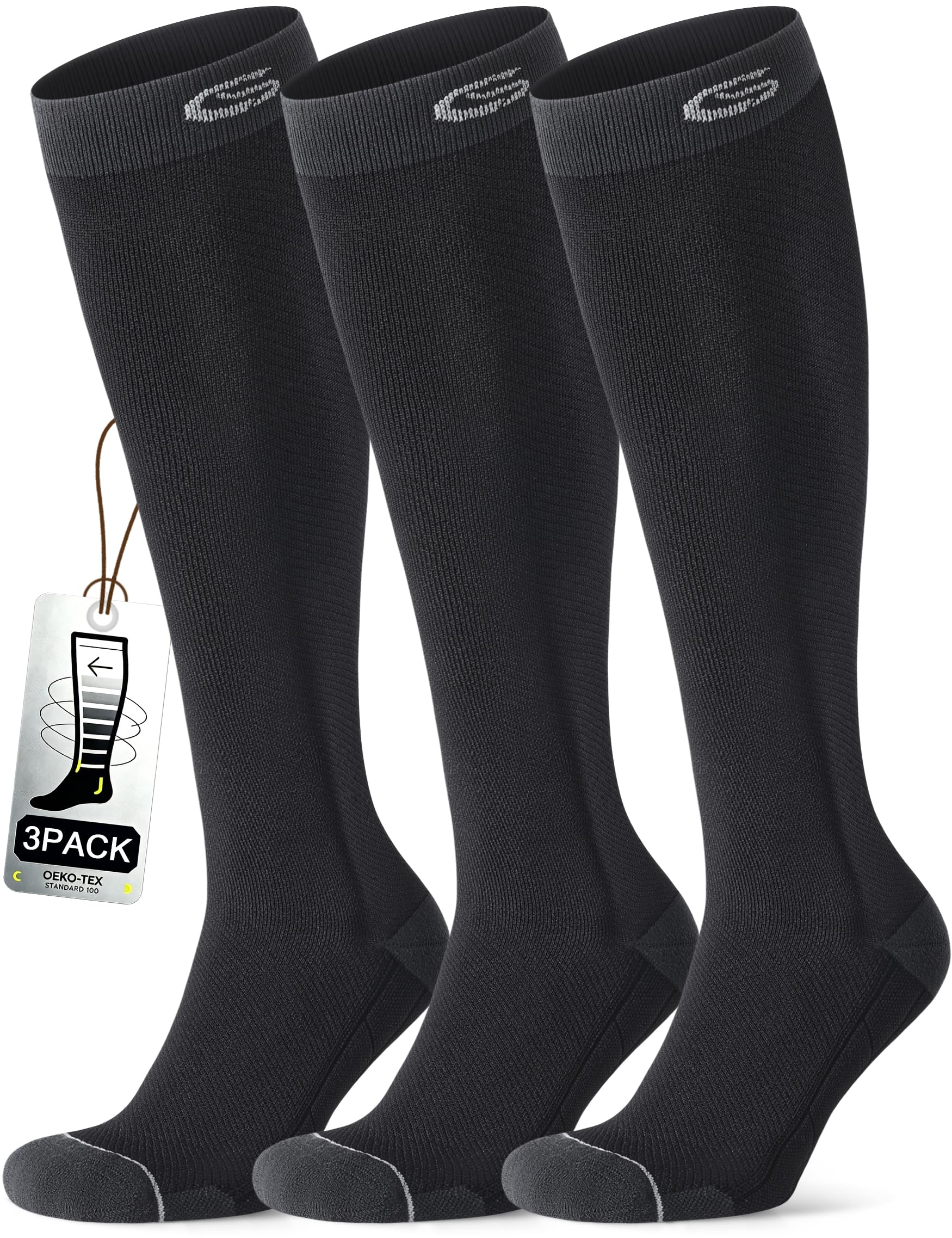 Photo 1 of CS CELERSPORT Compression Socks for Men Women 20-30mmHg Running 3 Pairs
