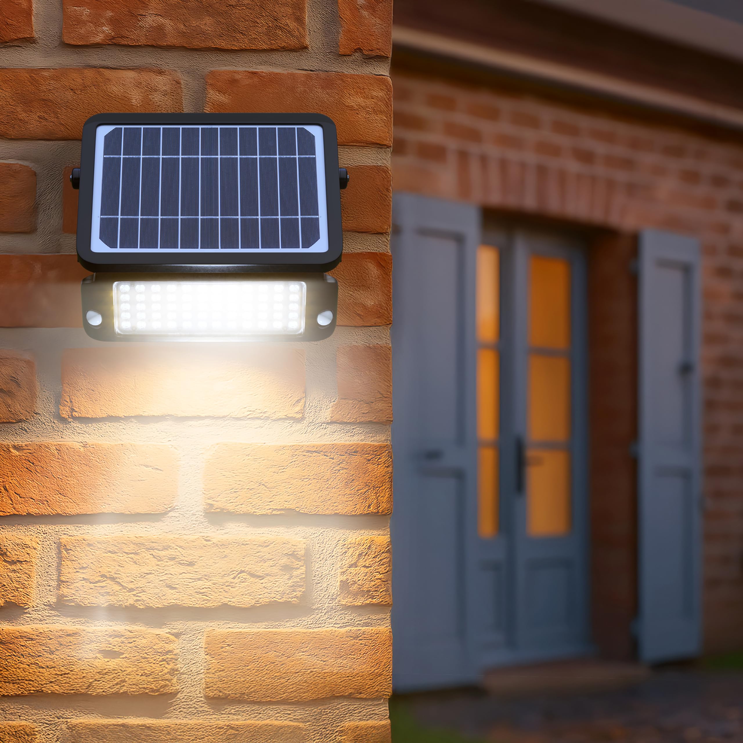 Luceco Proiettore LED per Esterni a Energia Solare con Sensore di Movimento PIR, Luce di Sicurezza, Illuminazione per Esterni, Regolabile, Guardian, Nero, IP65, 10W, 1080lm, 4000K, LEXSF11B40