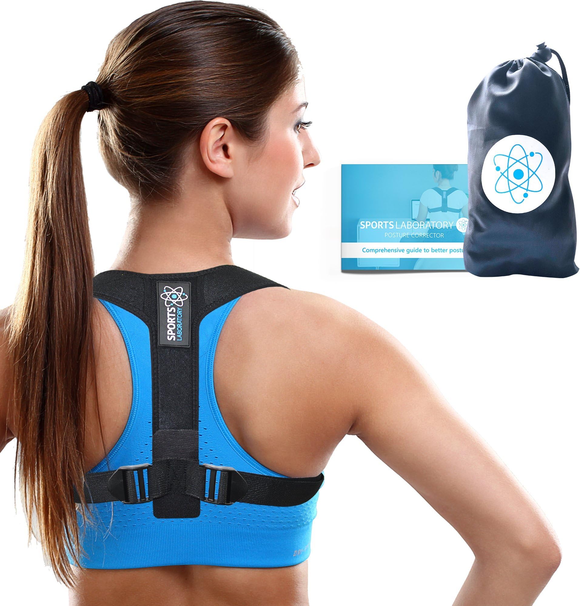 Sports Laboratory ® Posture Corrector PRO+ Adjustable Clavicle Support Brace for Men & Women … (Large (44-55 inch))