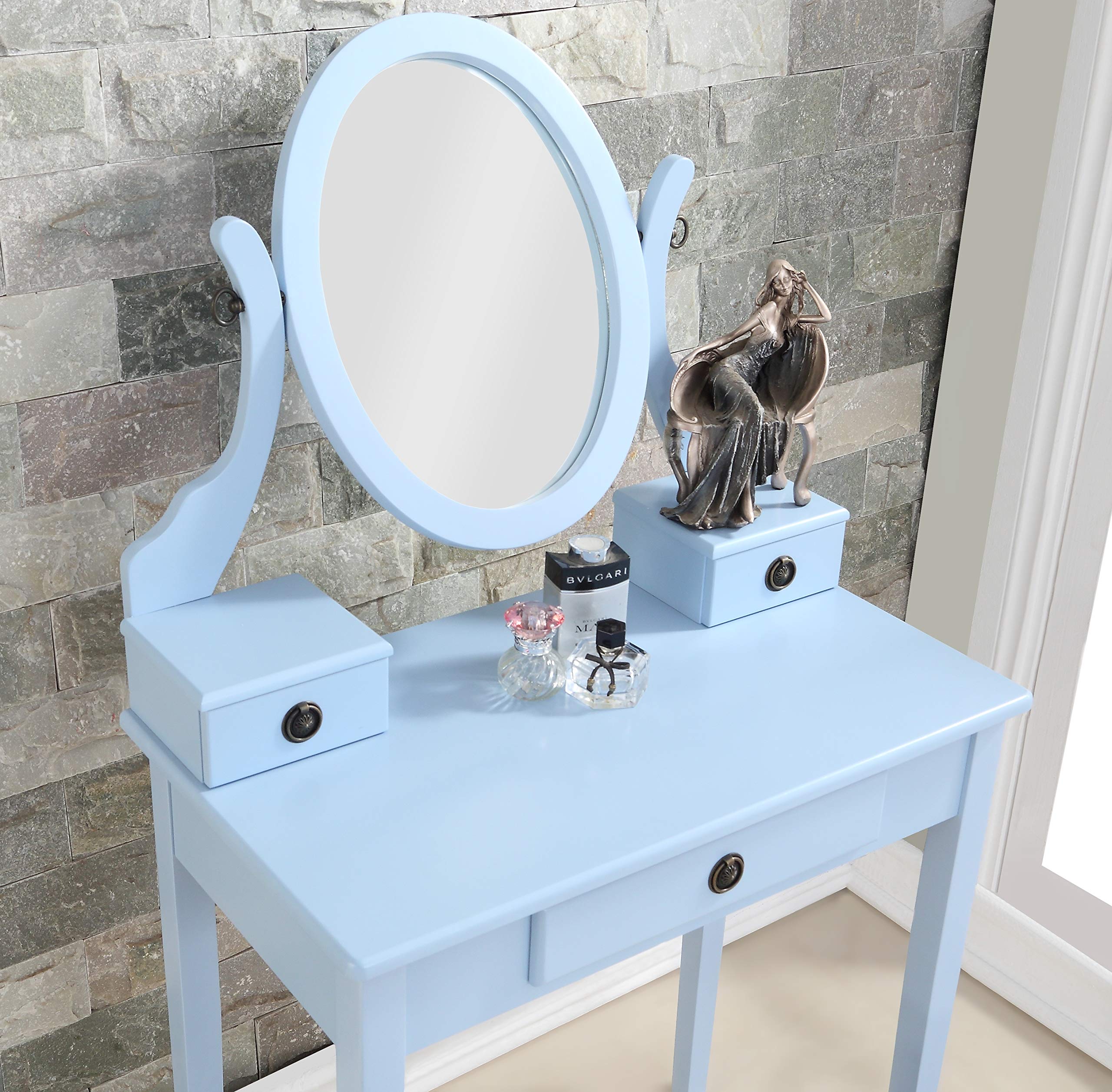 Maison Exclusive - Tavolo Da Trucco Con Sgabello E Specchio Pieghevole In 3 Rosa 88661651