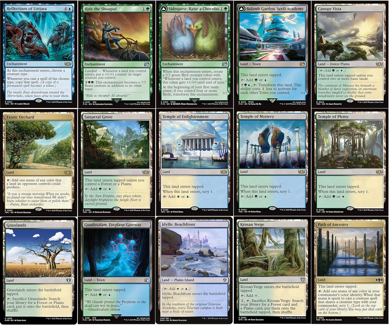 Final Fantasy Magic The Gathering Commander Deck - Chocobo Bird - Bant Blue Green White - EDH cEDH - 100 Card - Custom MTG Deck - Very Strong!