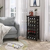 Vista 8 de SMIBUY Bamboo Wine Rack, 28 Bottles Display Holder with Table Top, 7-Tier Free Standing Storage Shelves for Kitchen, Pantry, Cellar, Bar (Grey)