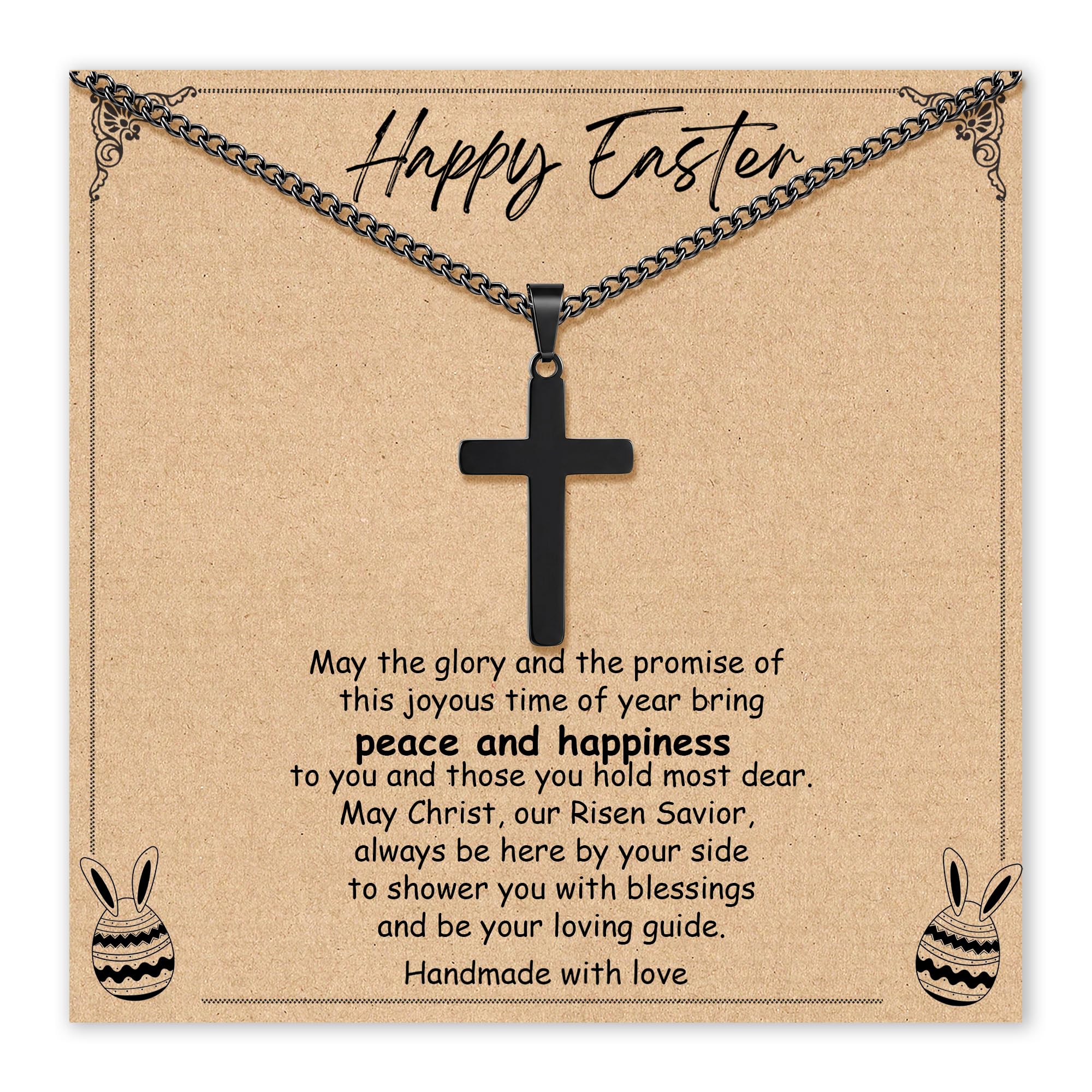 Sereney Cross Necklace for Boys Girls as Birthday Baptism Christian Gifts