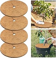 Legigo 4-Pack 24 Inch Coconut Coir Mulch Rings - Natural Tree Protectors for Weed Control, Moisture Retention & Landscaping