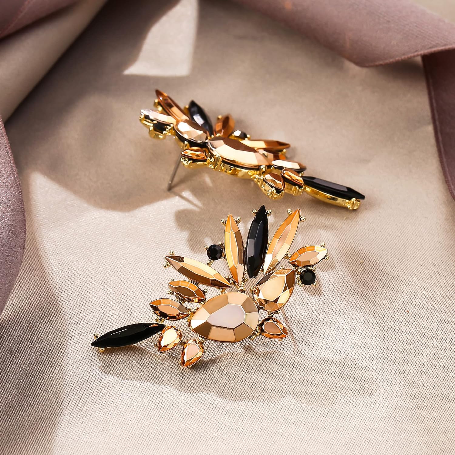 EVER FAITH Vintage Rhinestone Statement Earrings, Fashion Bling Colorful Marquise Drop Crystal Cluster Dangle Pierced Earrings for Women - Image 5