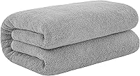 Vista 3 de Cotton Paradise Toalla de baño extragrande 100% algodón, 40 x 80 pulgadas, toallas de baño turcas extra grandes para baño, toalla de baño gris claro