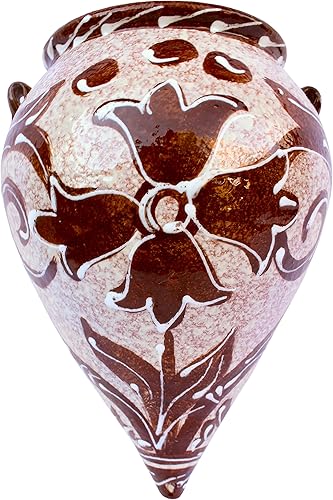 Cactus Canyon Ceramics Maceta de pared de orza española pintada a mano, Café de Pico español