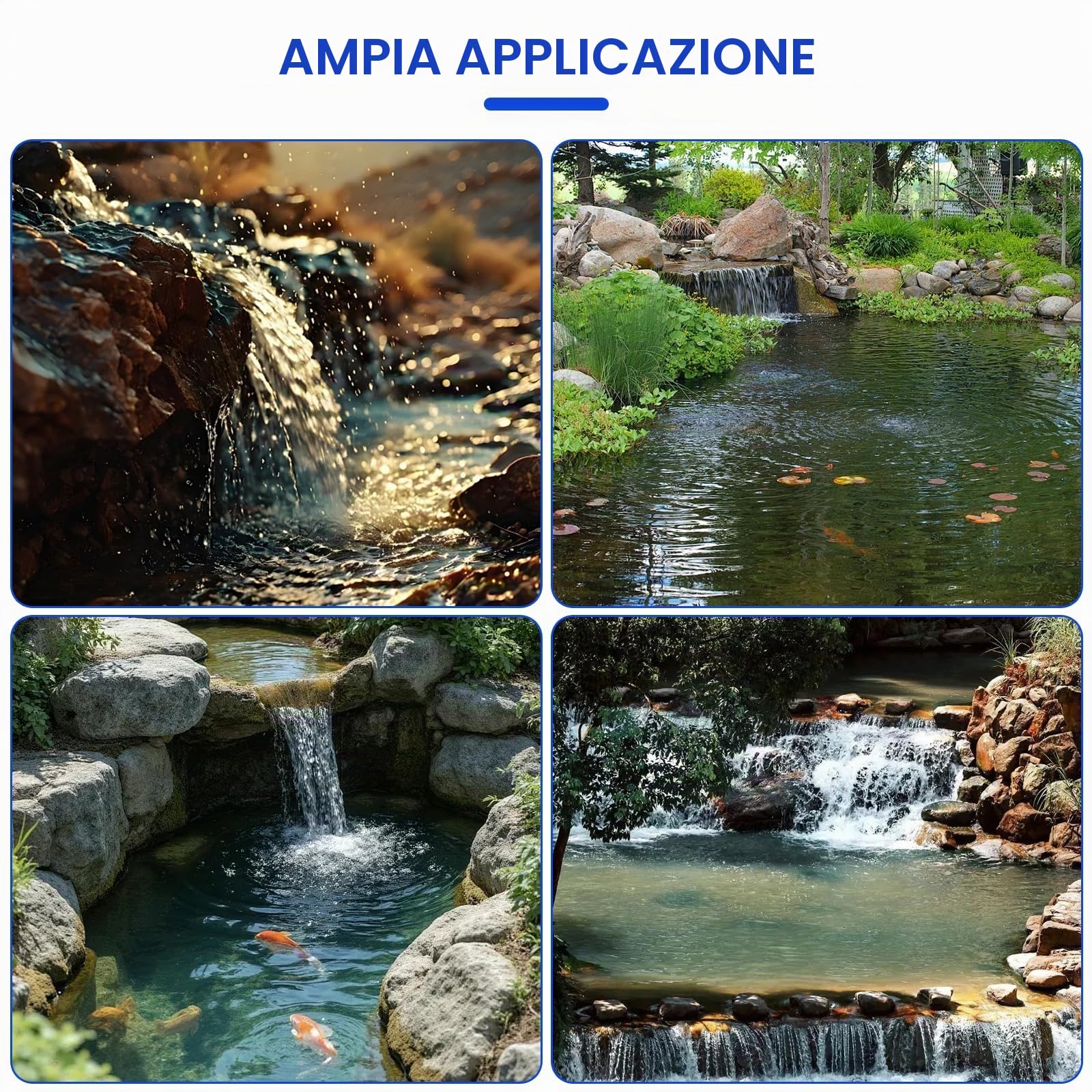 CPROSP Pompa Laghetto CFP-3000L/H [2025] - 55W, Pompa per Laghetti Silenziosa e a Risparmio Energetico, Pompa Acquario, Protezione pesci, Ideale per Laghetti da Giardino e Ruscelli Decorativi, IPX8