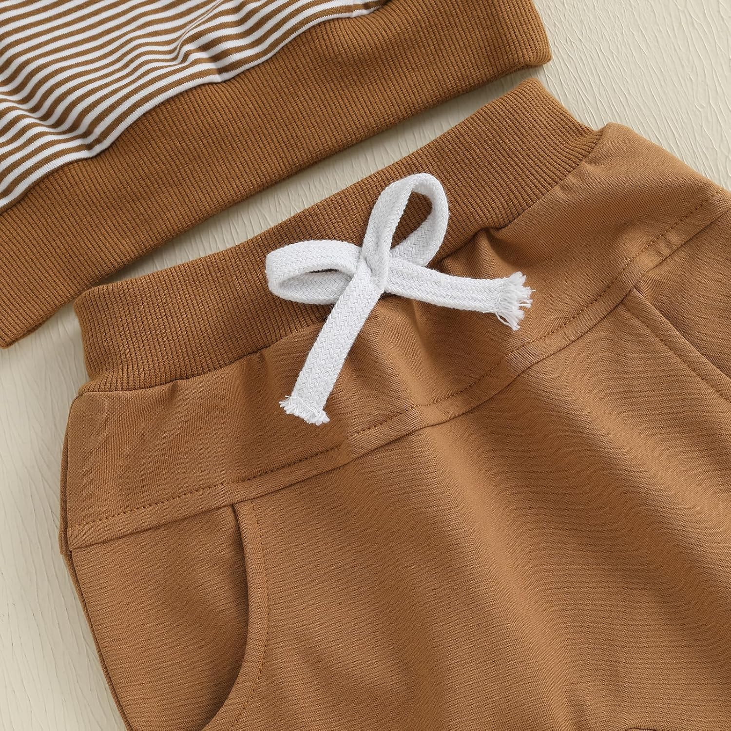 Football Baby Boy Clothes Football Embroidery Waffle Stripe Long Sleeve Sweatshirt Jogger Pants Fall Winter Outfits - Image 7