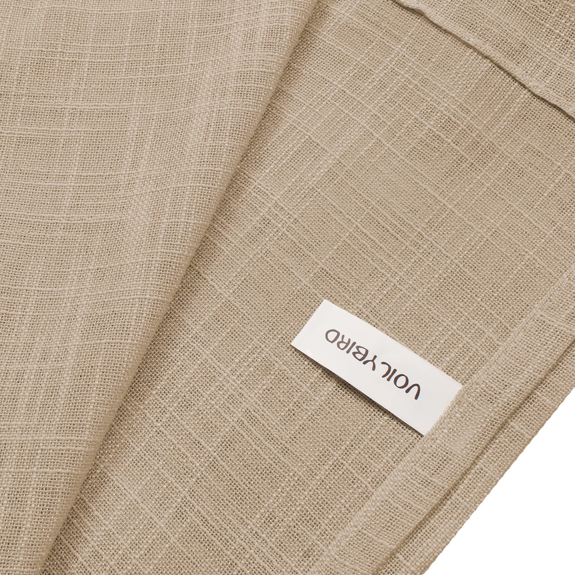 VOILYBIRD Palma Linen Textured Semi Sheer Curtains for Living Room 96 Inches Long Draperies Curtains Bronze Grommet (52''W x 96''L, 2 Panels, Tan)