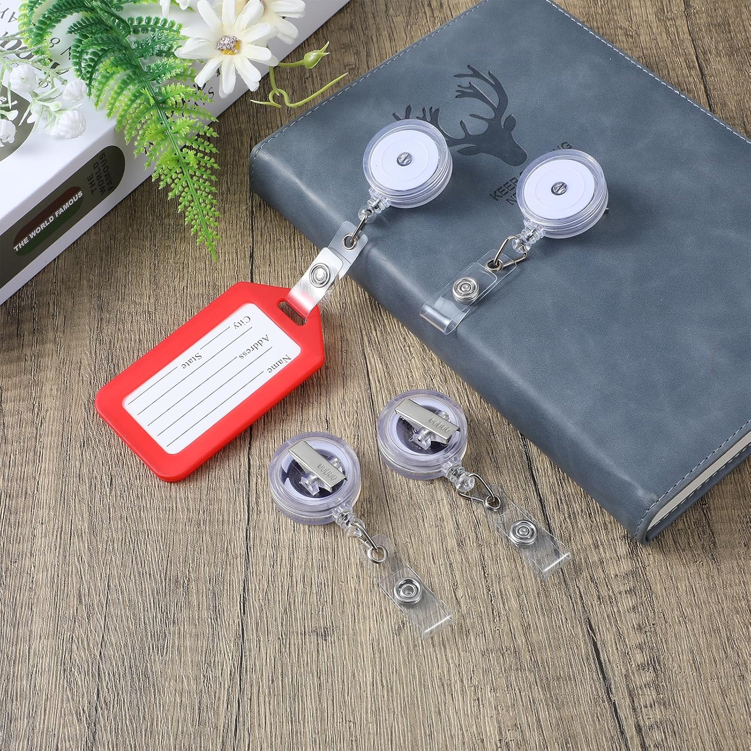 50Pcs Retractable Badge Holders Clip Bulk Blank Badge Reels with Swivel Alligator Clip for Students Teachers Office Workers - Image 7