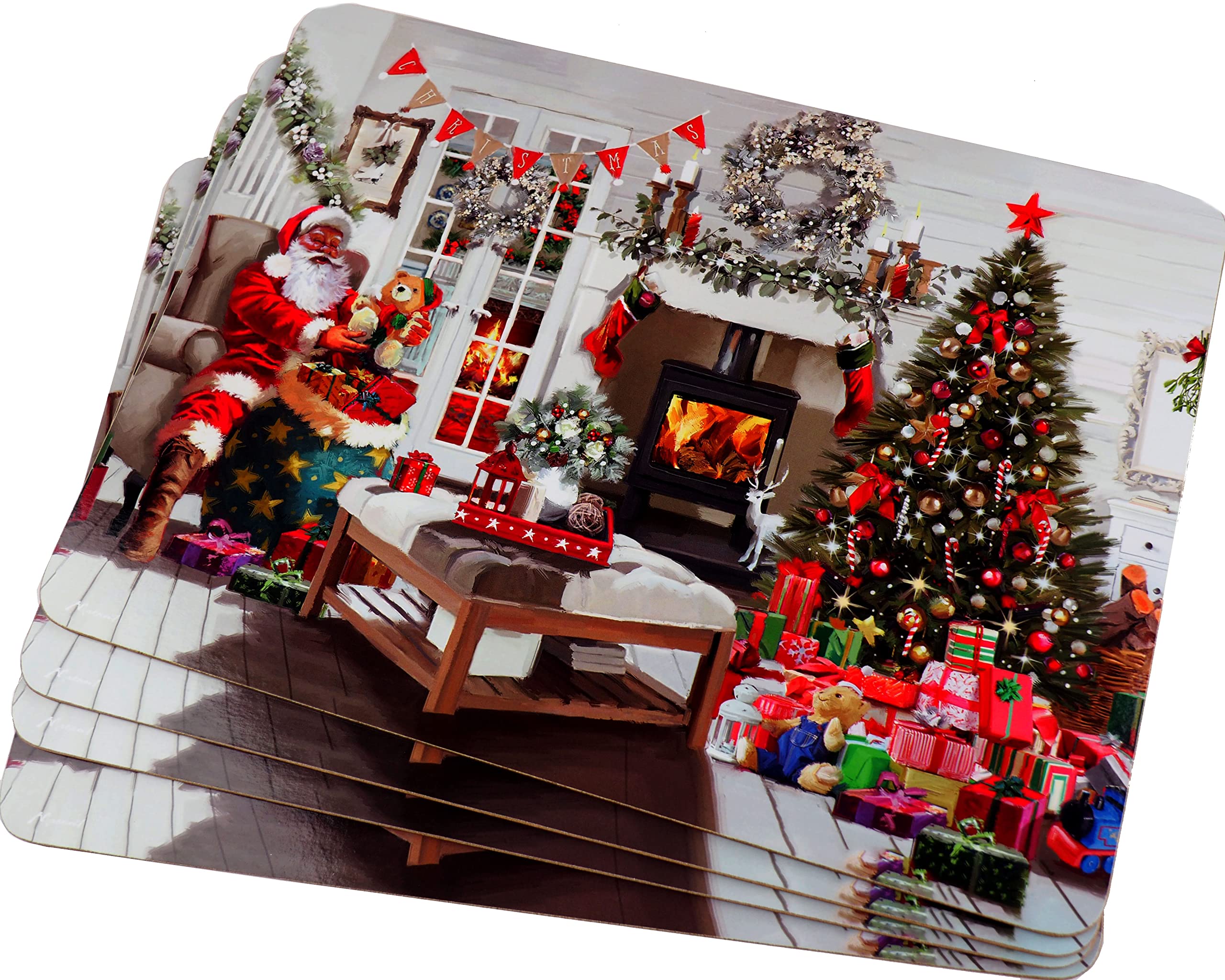 The Leonardo Collection LP52043 Christmas Macneil Santa Place Mats (Set of 4)