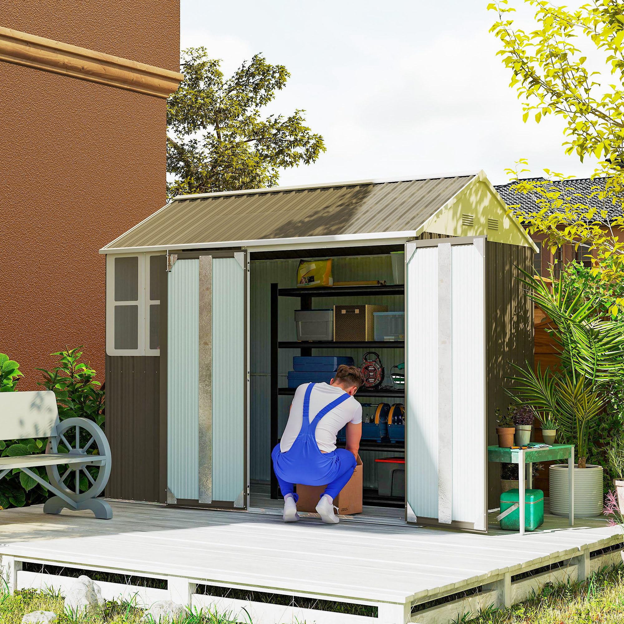 どいやん Amazon.com : OC Orange-Casual 8 x 6 FT Outdoor Storage Shed