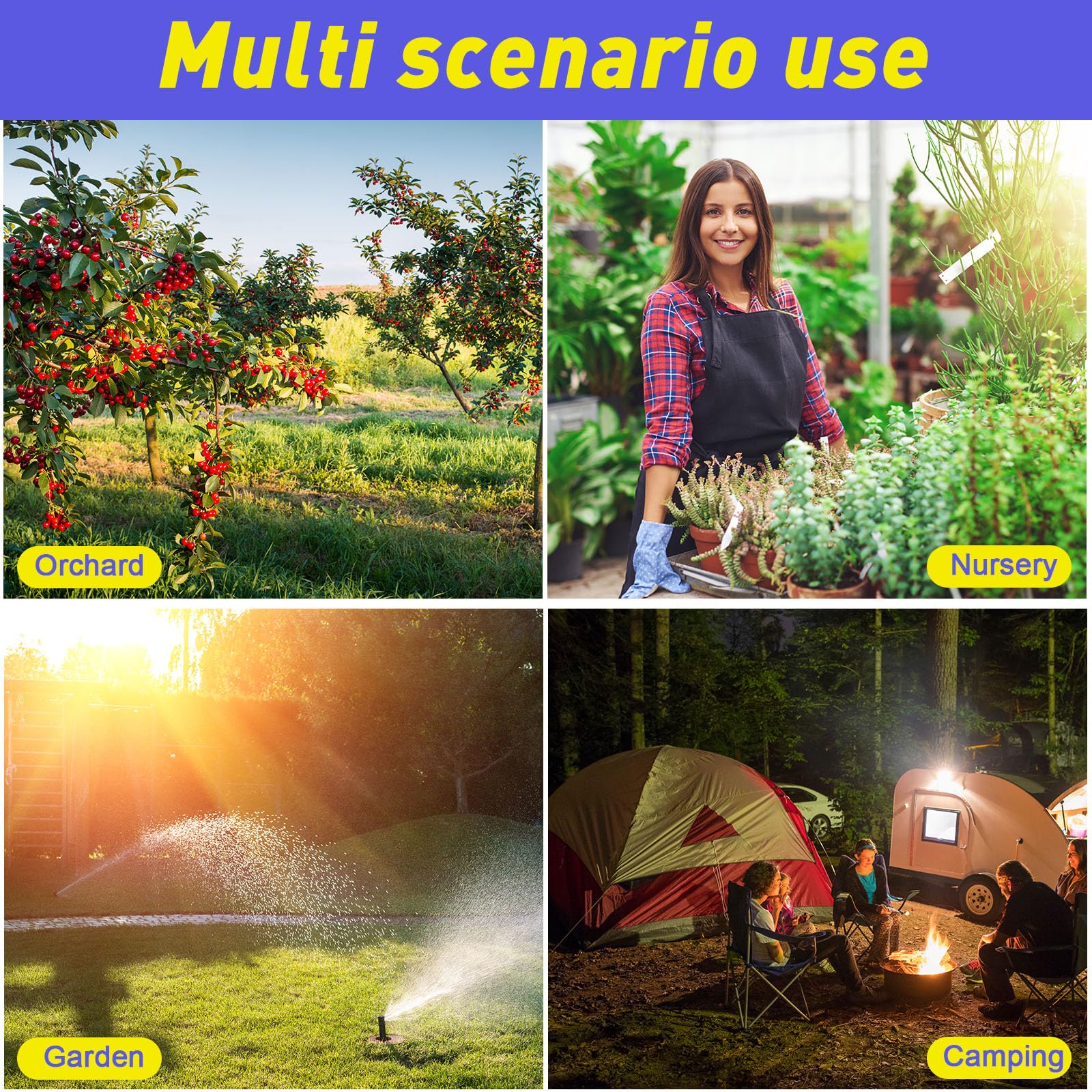 Qualirey 4 lampade a energia solare per insetti e zanzare, impermeabili, per uso interno ed esterno, giardino, patio (plastica, esterno nero/viola e luce calda)