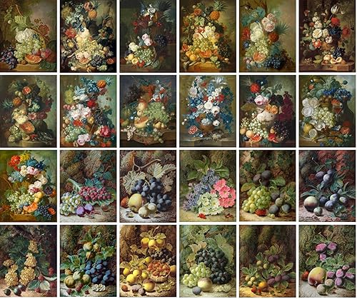 Miniatura 4 de Calcomanías grandes (24 piezas de 2.5 x 3.5 pulgadas) Flores Vintage Semillas Bolsillos Jardines Pensamientos