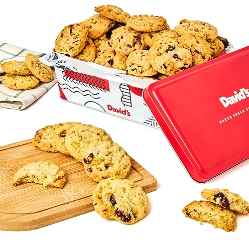 Miniatura 12 de David's Cookies Galletas de pistacho y arándano, paquete de 1 – irresistible crujiente, aperitivos gourmet y golosinas de panadería – Galleta ideal