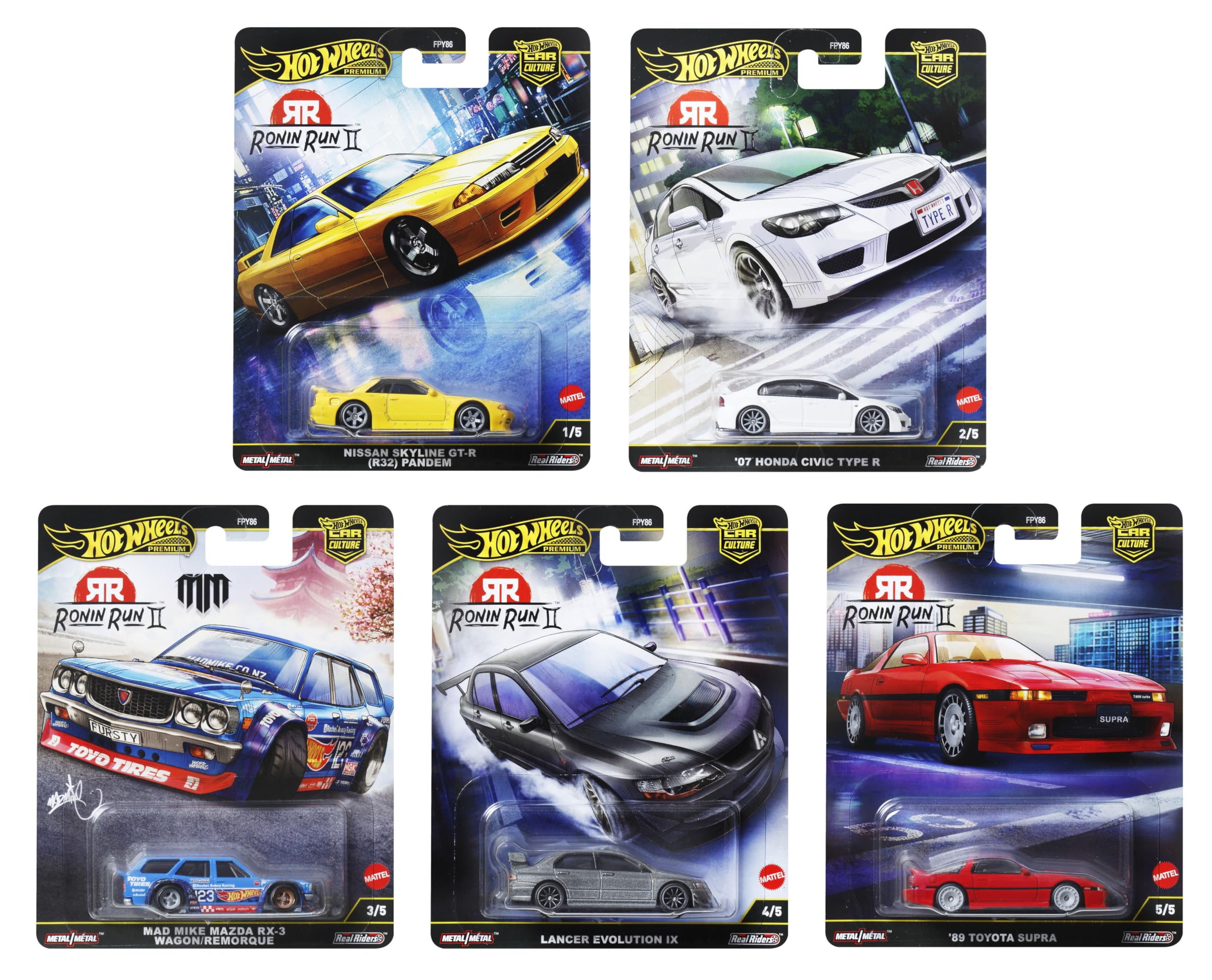 Hot Wheels RONIN RUN II NISSAN GT-R 10台 Hot Wheels Premium Car Culture 2025 Ronin Run II FPY86-961M Set of