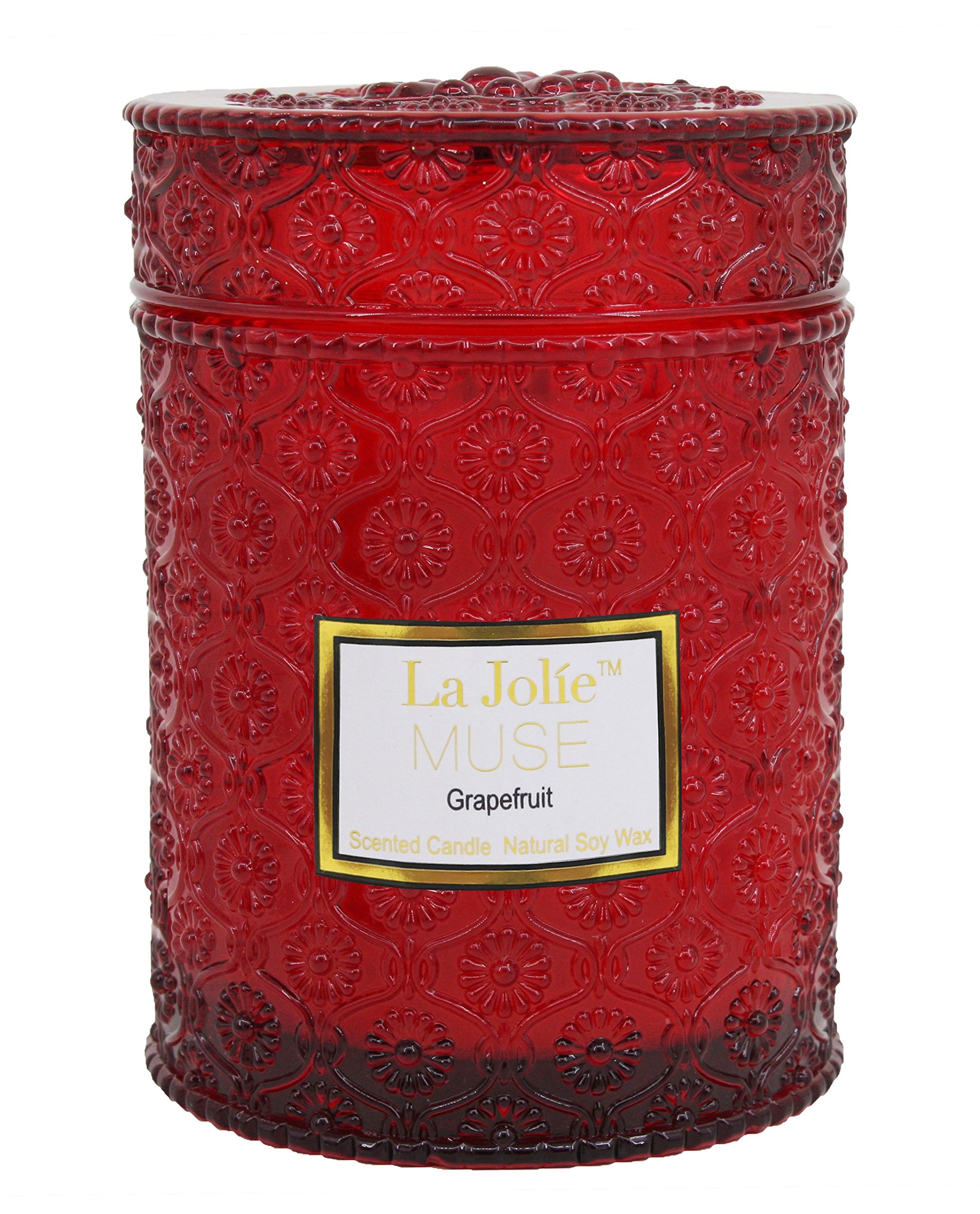 Buy LA JOLIE MUSE Apple Grapefruit 21 Oz Wood Wick Scented Candles, 100 Soy Wax, Aromatherapy