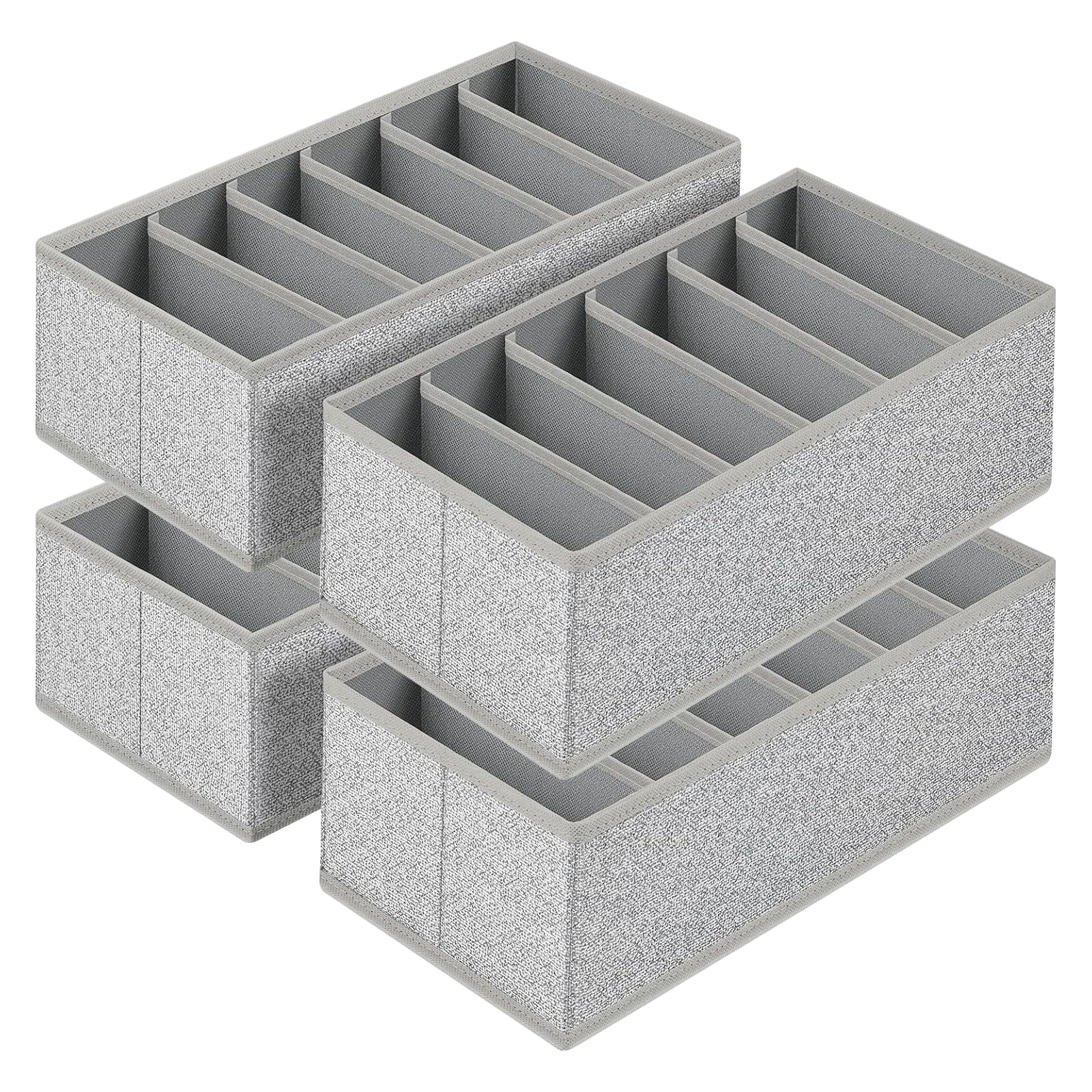 Homsorout Schubladen Organizer für Unterwäsche - 4er Set Schrank Organizer für PAX Kleiderschrank, 30 x 15 x 9 cm Baby Wickelkommode für Socken, Kinderkleidung, Textur Grau