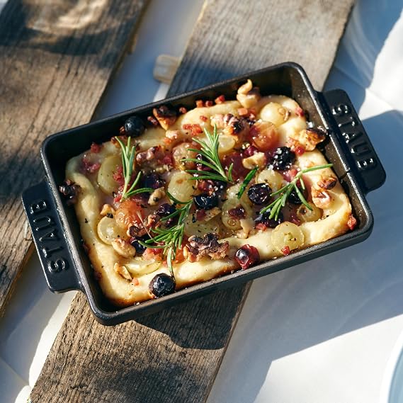 Staub Cast Iron 5.75-inch x 4.5-inch Mini Rectangular Baker - Matte Black, Made in France