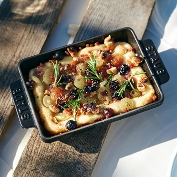 Staub Cast Iron 5.75-inch x 4.5-inch Mini Rectangular Baker - Matte Black, Made in France