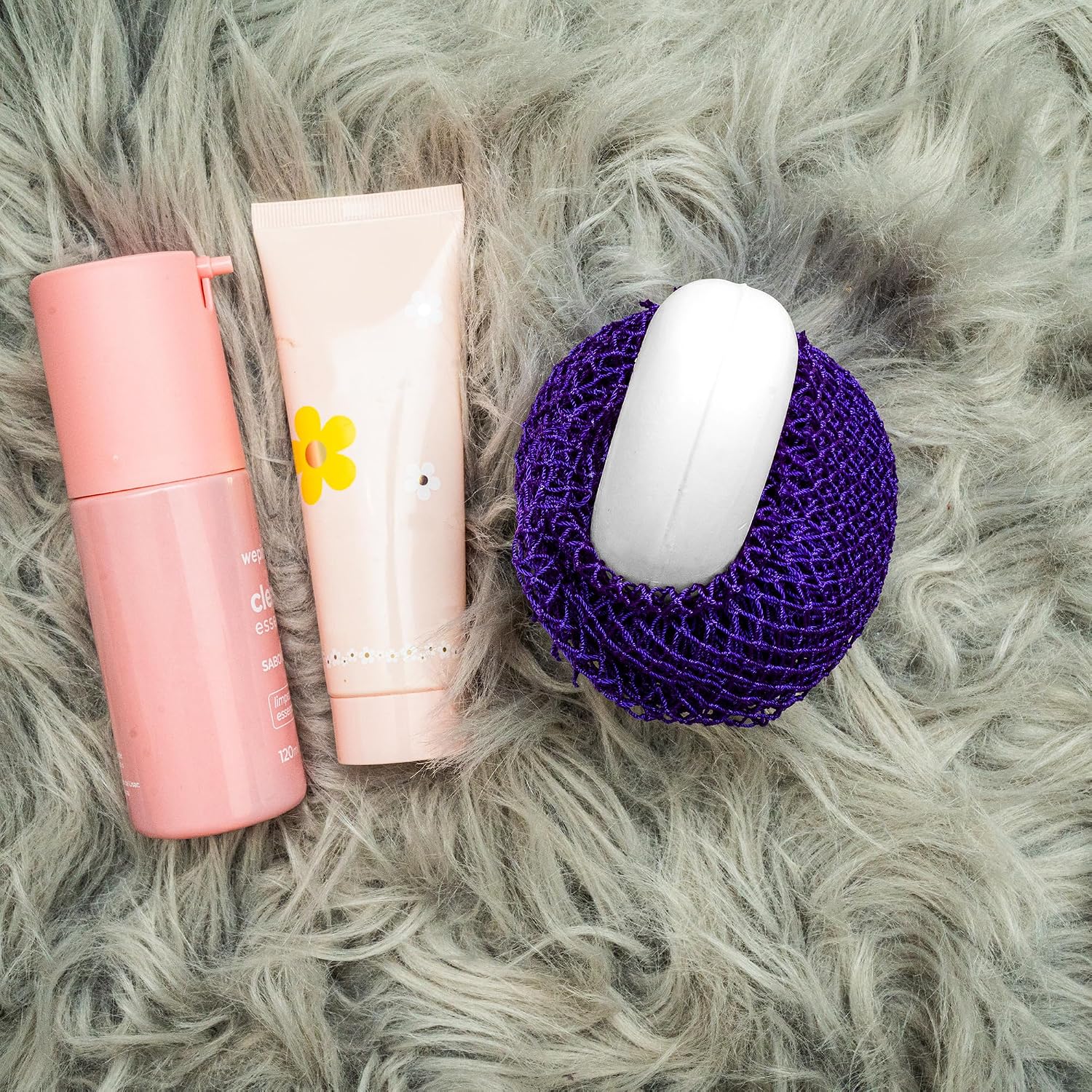 African Net Sponge, Premium Authentic Exfoliating Body Scrubber, Extra Long Stretch Bath Sponge for Shower, Deep Exfoliating Washcloth for Smooth Skin, 2 Pack (Purple & Pink)