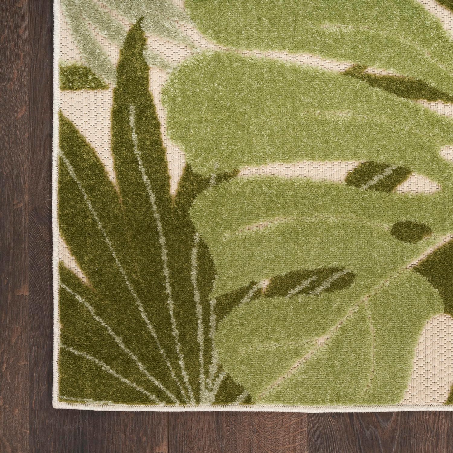 Nourison Home Aloha Ivory Green 7'10" x 10'6" Area Rug - Easy Clean, Non Shedding, Bed Room, Living Room, Dining Room, Kitchen (8' x 11')