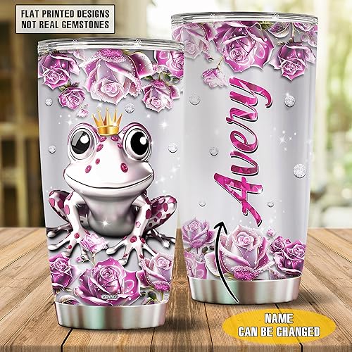 Miniatura 2 de Regalos personalizados de rana para mujeres y niñas, taza de café, botella de agua, tazas de viaje, cumpleaños, Navidad, San Valentín, ranas, ideas