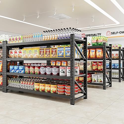 Miniatura 9 de Anxxsu Estantes de almacenamiento de garaje resistentes estantería de metal de 5 niveles estantes y estantes de almacenamiento ajustables para