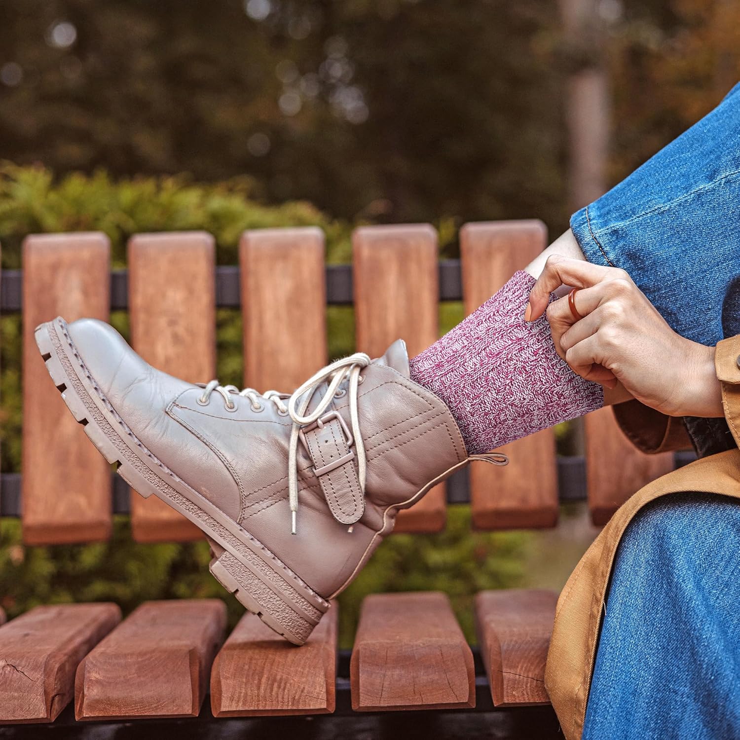 ICEIVY Socks For Women Wool Winter Warm Thick Thermal Casual Comfy Crew Vintage Fuzzy Socks Gifts for Women - Image 3