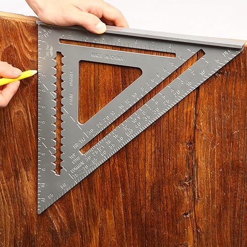 Miniatura 14 de Mr. Pen - Regla cuadrada de metal, 7 pulgadas, cuadrado de aluminio, herramienta cuadrada de carpintería, cuadrados de carpintería
