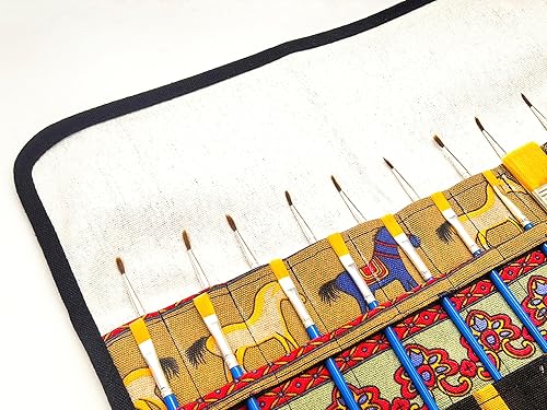 Miniatura 9 de Funny live Soporte para pinceles de pintura, pinceles de pintura para artistas y organizador de almacenamiento, bolsa enrollable, protege los