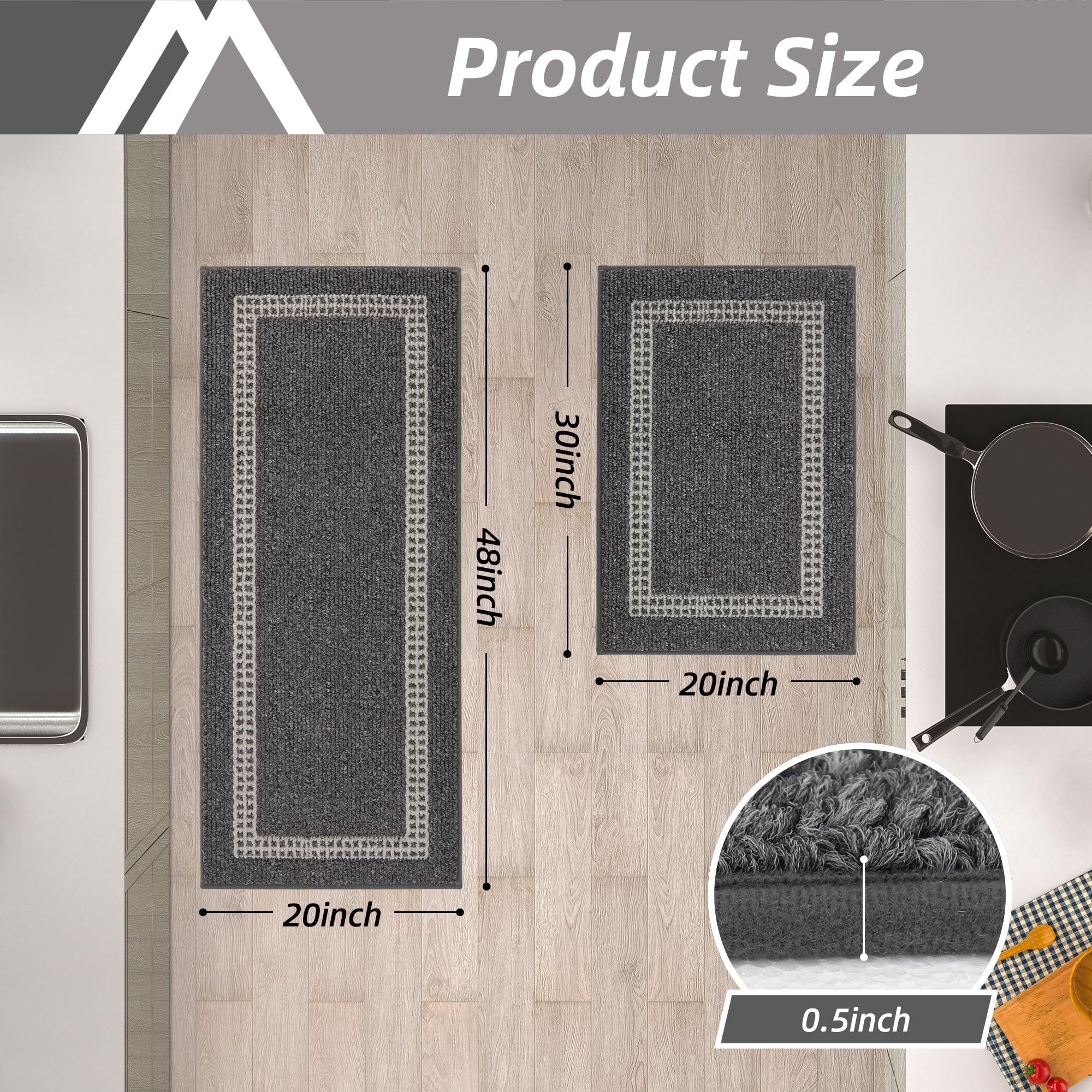 COSY HOMEER Keukentapijt, antislip, 60 x 120 cm, keukenloper, wasbaar