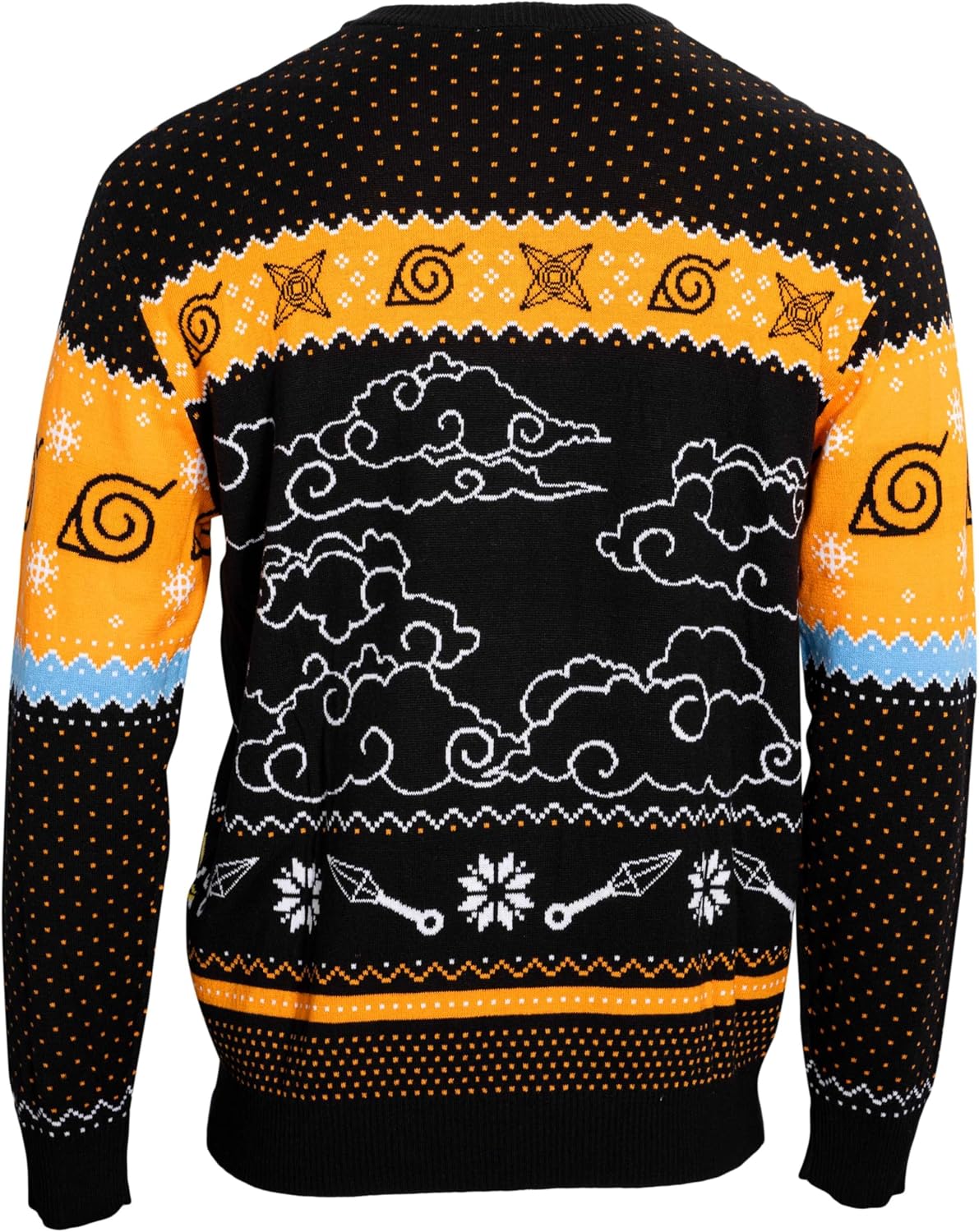 Naruto Shippuden Sasuke Chibi Ramen Holiday Snowflakes Ugly Christmas Sweater