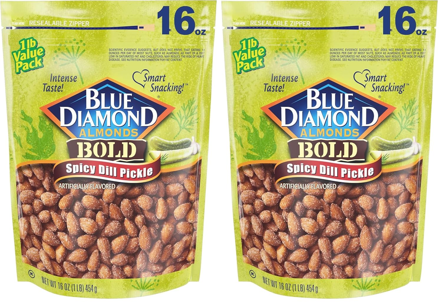 Blue Diamond Almonds, Spicy Dill Pickle, 16oz Bag