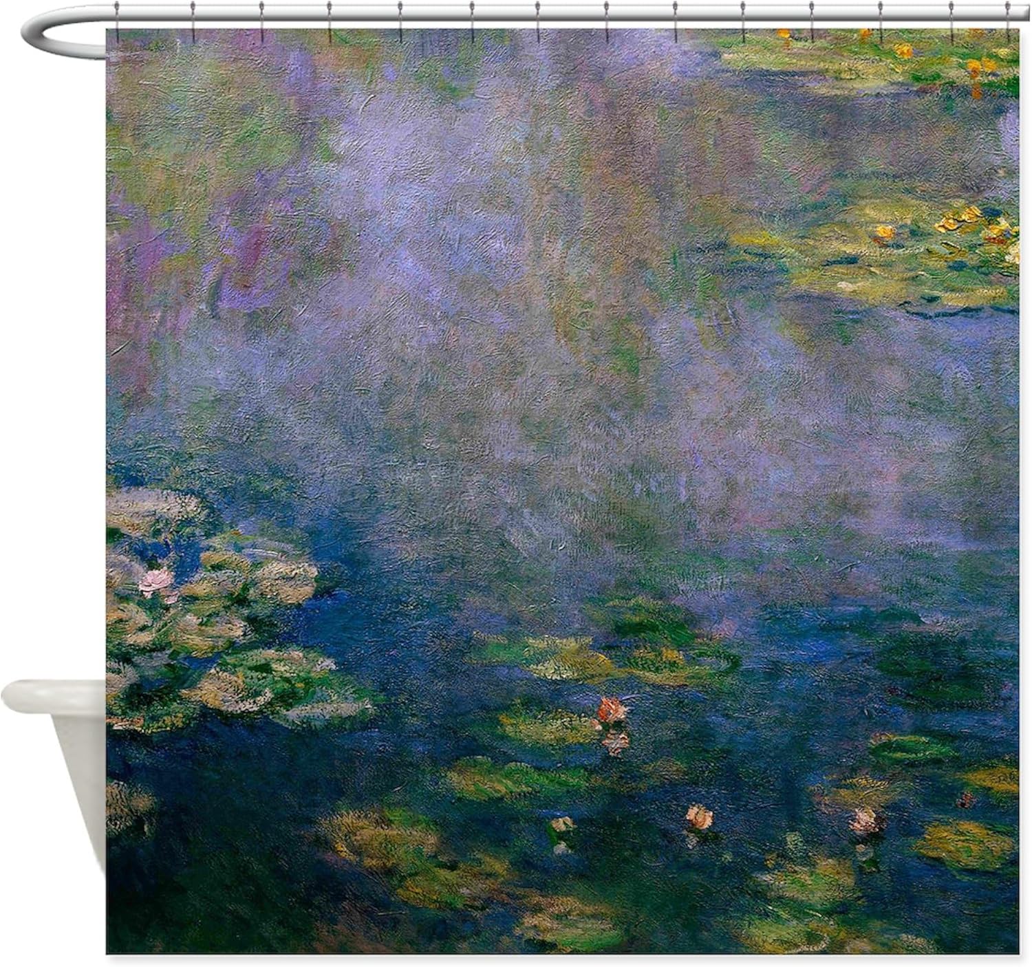 CafePress Waterlilies by Monet Decorative Fabric Shower Curtain