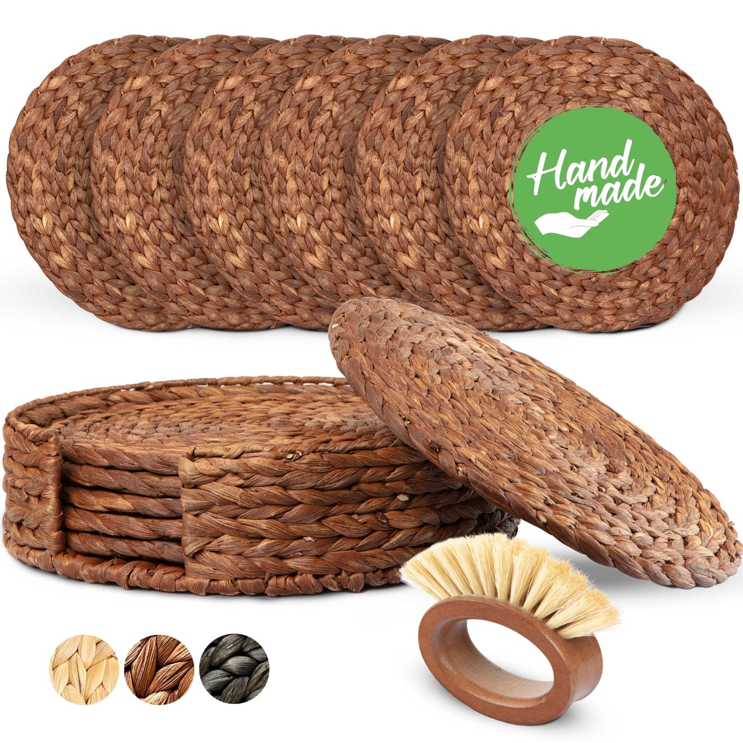 Amazon.com: DecoraWell Round Woven Placemats Set of 6 with Bamboo